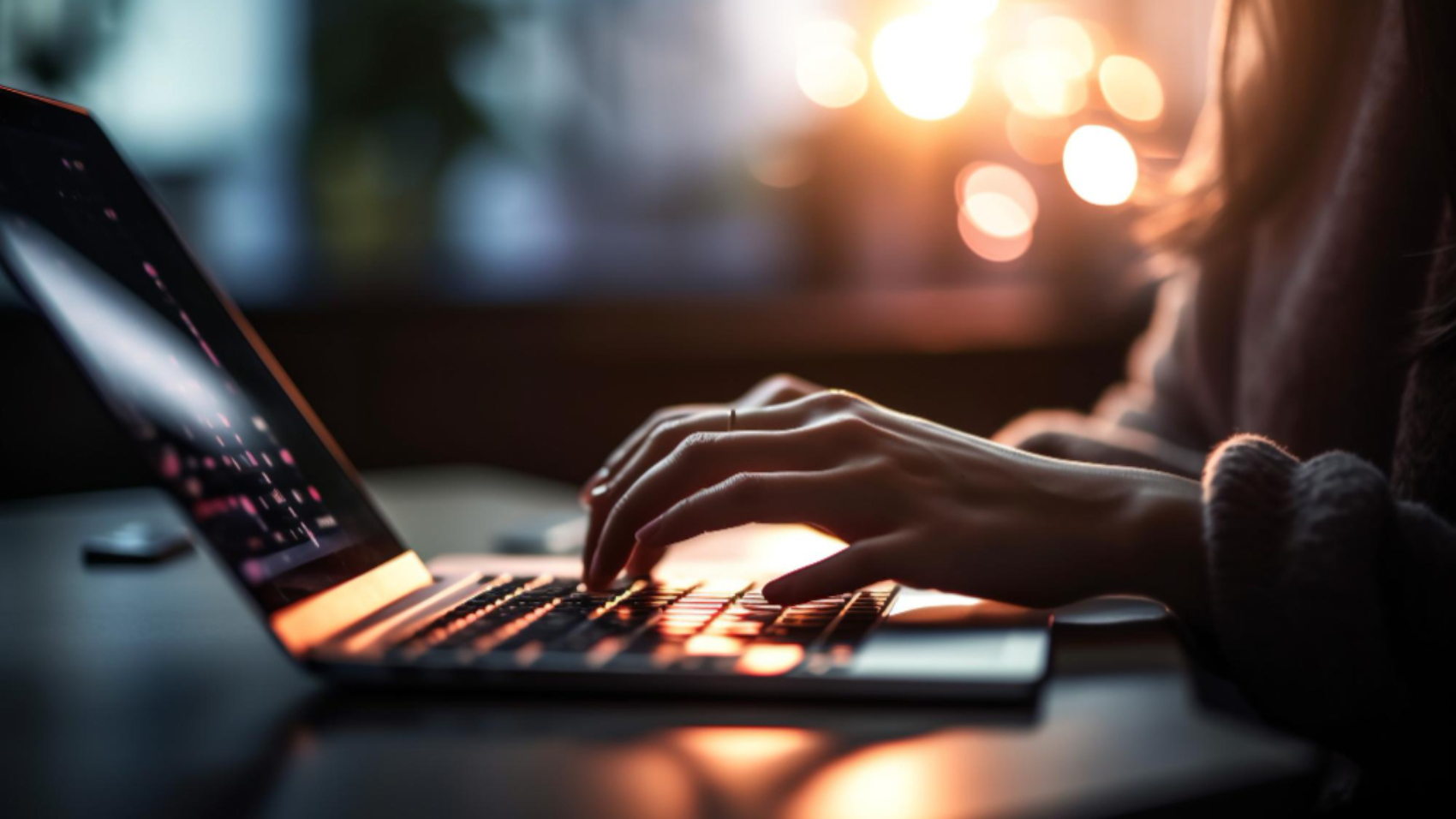 Pessoa utilizando notebook em ambiente de trabalho, representando uma intranet desatualizada e a necessidade de modernizar a comunicação interna.
